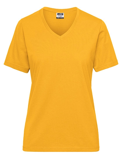Ladies´ Bio Workwear T-Shirt zum Besticken und Bedrucken in der Farbe Gold Yellow mit Ihren Logo, Schriftzug oder Motiv.