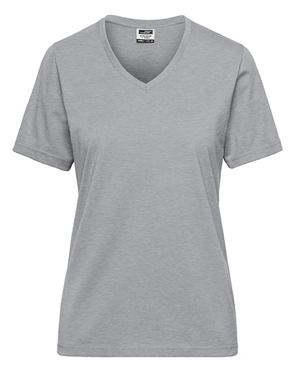 Ladies´ Bio Workwear T-Shirt zum Besticken und Bedrucken in der Farbe Grey Heather mit Ihren Logo, Schriftzug oder Motiv.
