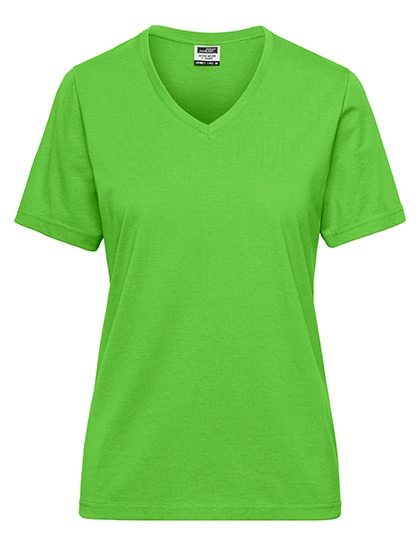 Ladies´ Bio Workwear T-Shirt zum Besticken und Bedrucken in der Farbe Lime Green mit Ihren Logo, Schriftzug oder Motiv.