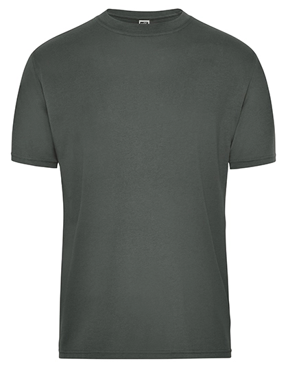 Men´s Bio Workwear T-Shirt zum Besticken und Bedrucken in der Farbe Dark Grey (Solid) mit Ihren Logo, Schriftzug oder Motiv.