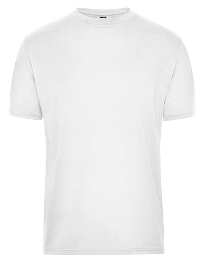 Men´s Bio Workwear T-Shirt zum Besticken und Bedrucken in der Farbe White mit Ihren Logo, Schriftzug oder Motiv.