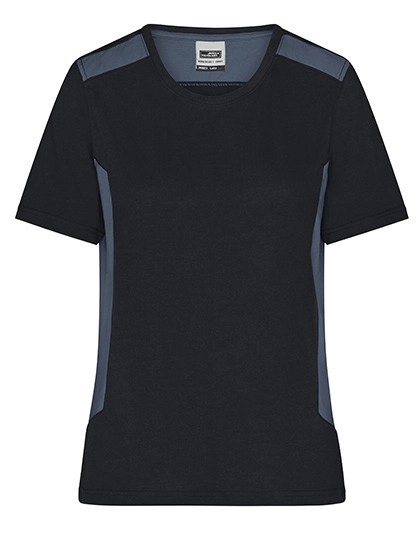 Ladies´ Workwear T-Shirt -STRONG- zum Besticken und Bedrucken in der Farbe Black-Carbon mit Ihren Logo, Schriftzug oder Motiv.