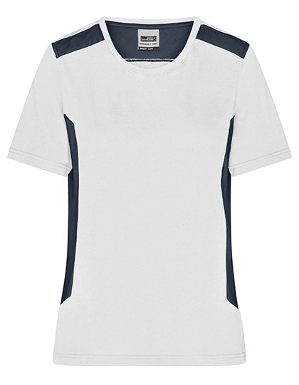 Ladies´ Workwear T-Shirt -STRONG- zum Besticken und Bedrucken in der Farbe White-Carbon mit Ihren Logo, Schriftzug oder Motiv.
