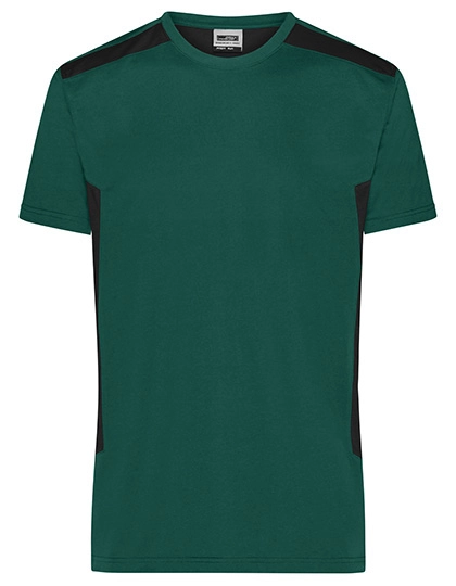 Men´s Workwear T-Shirt -STRONG- zum Besticken und Bedrucken in der Farbe Dark Green-Black mit Ihren Logo, Schriftzug oder Motiv.