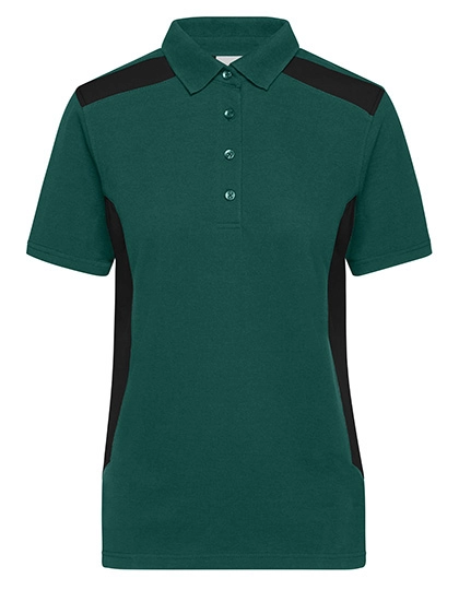 Ladies´ Workwear Polo -STRONG- zum Besticken und Bedrucken in der Farbe Dark Green-Black mit Ihren Logo, Schriftzug oder Motiv.