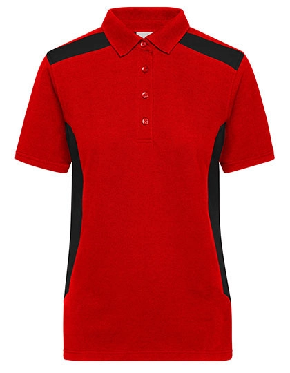 Ladies´ Workwear Polo -STRONG- zum Besticken und Bedrucken in der Farbe Red-Black mit Ihren Logo, Schriftzug oder Motiv.