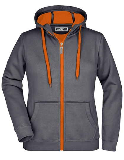 Ladies´ Doubleface Jacket zum Besticken und Bedrucken in der Farbe Carbon-Orange mit Ihren Logo, Schriftzug oder Motiv.
