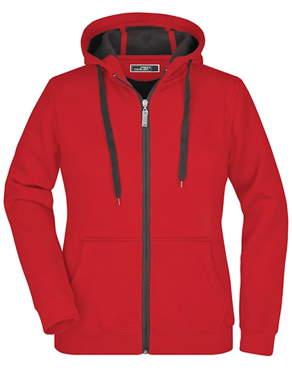 Ladies´ Doubleface Jacket zum Besticken und Bedrucken in der Farbe Red-Carbon mit Ihren Logo, Schriftzug oder Motiv.