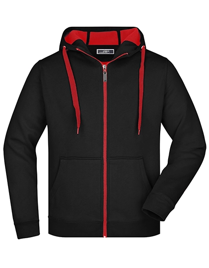 Men´s Doubleface Jacket zum Besticken und Bedrucken in der Farbe Black-Red mit Ihren Logo, Schriftzug oder Motiv.