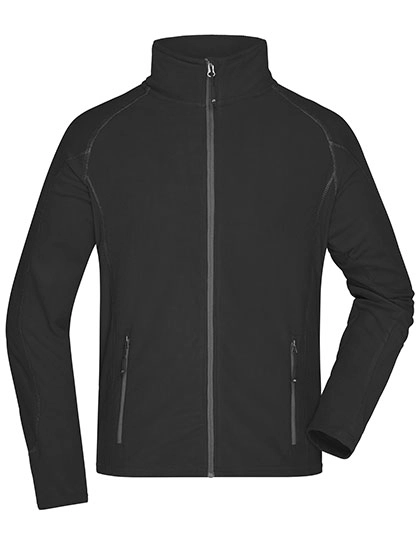 Men´s Structure Fleece Jacket zum Besticken und Bedrucken in der Farbe Black-Carbon mit Ihren Logo, Schriftzug oder Motiv.