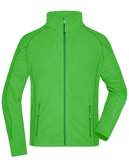 Men´s Structure Fleece Jacket zum Besticken und Bedrucken in der Farbe Green-Dark Green mit Ihren Logo, Schriftzug oder Motiv.