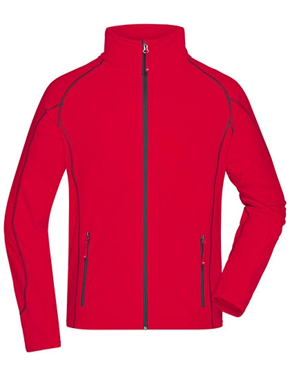 Men´s Structure Fleece Jacket zum Besticken und Bedrucken in der Farbe Red-Carbon mit Ihren Logo, Schriftzug oder Motiv.