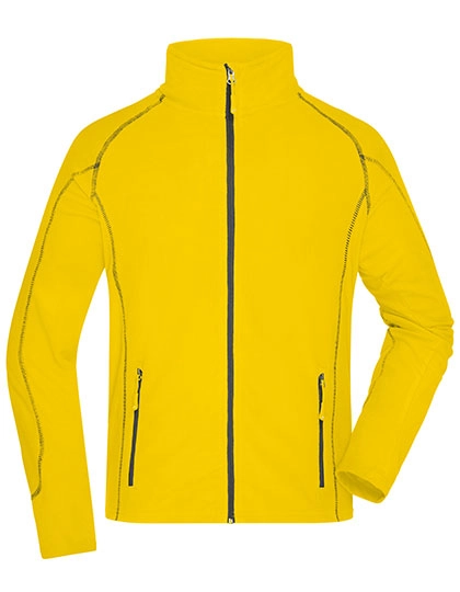 Men´s Structure Fleece Jacket zum Besticken und Bedrucken in der Farbe Yellow-Carbon mit Ihren Logo, Schriftzug oder Motiv.