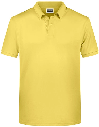 Men´s Basic Polo zum Besticken und Bedrucken in der Farbe Light Yellow mit Ihren Logo, Schriftzug oder Motiv.