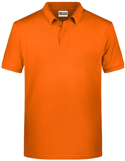 Men´s Basic Polo zum Besticken und Bedrucken in der Farbe Orange mit Ihren Logo, Schriftzug oder Motiv.