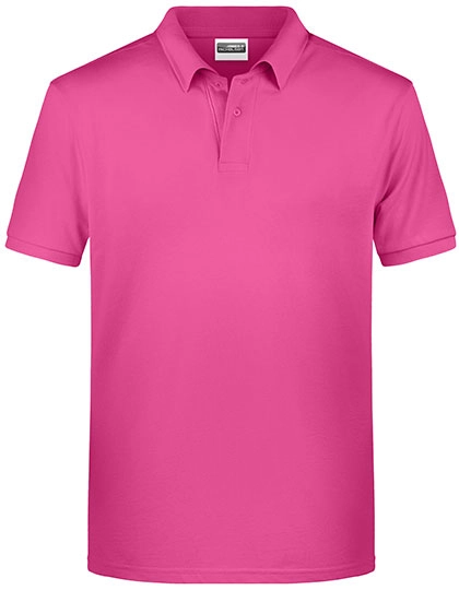 Men´s Basic Polo zum Besticken und Bedrucken in der Farbe Pink mit Ihren Logo, Schriftzug oder Motiv.