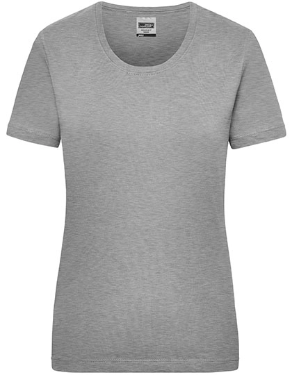 Ladies´ Workwear-T zum Besticken und Bedrucken in der Farbe Grey Heather mit Ihren Logo, Schriftzug oder Motiv.