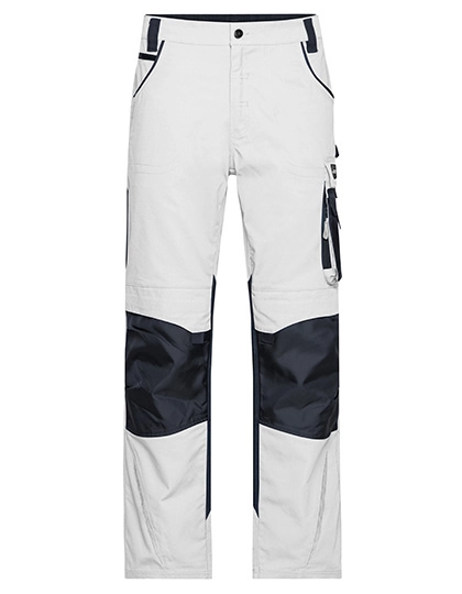 Workwear Pants -STRONG- zum Besticken und Bedrucken in der Farbe White-Carbon mit Ihren Logo, Schriftzug oder Motiv.