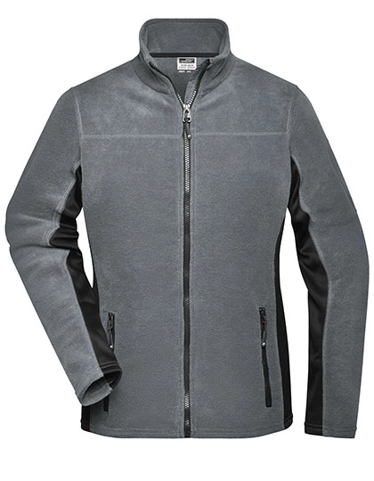 Ladies´ Workwear Fleece Jacket -STRONG- zum Besticken und Bedrucken in der Farbe Carbon-Black mit Ihren Logo, Schriftzug oder Motiv.