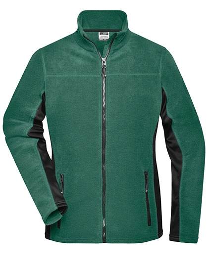Ladies´ Workwear Fleece Jacket -STRONG- zum Besticken und Bedrucken in der Farbe Dark Green-Black mit Ihren Logo, Schriftzug oder Motiv.