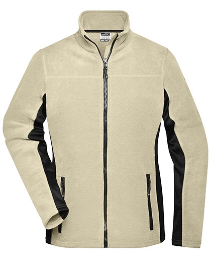 Ladies´ Workwear Fleece Jacket -STRONG- zum Besticken und Bedrucken in der Farbe Stone-Black mit Ihren Logo, Schriftzug oder Motiv.