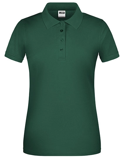 Ladies´ Bio Workwear Polo zum Besticken und Bedrucken in der Farbe Dark Green mit Ihren Logo, Schriftzug oder Motiv.