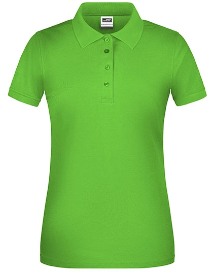 Ladies´ Bio Workwear Polo zum Besticken und Bedrucken in der Farbe Lime Green mit Ihren Logo, Schriftzug oder Motiv.