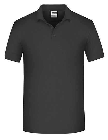 Men´s Bio Workwear Polo zum Besticken und Bedrucken in der Farbe Black mit Ihren Logo, Schriftzug oder Motiv.