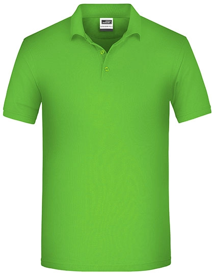 Men´s Bio Workwear Polo zum Besticken und Bedrucken in der Farbe Lime Green mit Ihren Logo, Schriftzug oder Motiv.