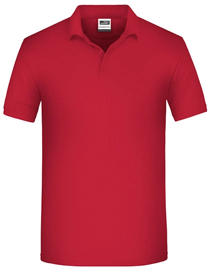 Men´s Bio Workwear Polo zum Besticken und Bedrucken in der Farbe Red mit Ihren Logo, Schriftzug oder Motiv.