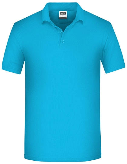 Men´s Bio Workwear Polo zum Besticken und Bedrucken in der Farbe Turquoise mit Ihren Logo, Schriftzug oder Motiv.