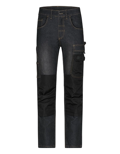 Workwear Stretch-Jeans zum Besticken und Bedrucken in der Farbe Black Denim mit Ihren Logo, Schriftzug oder Motiv.