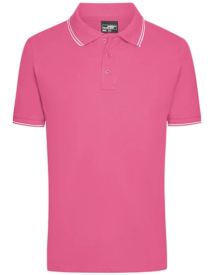 Men´s Polo zum Besticken und Bedrucken in der Farbe Pink-White mit Ihren Logo, Schriftzug oder Motiv.