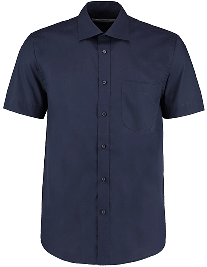 Men´s Classic Fit Business Shirt Short Sleeve zum Besticken und Bedrucken in der Farbe Dark Navy mit Ihren Logo, Schriftzug oder Motiv.