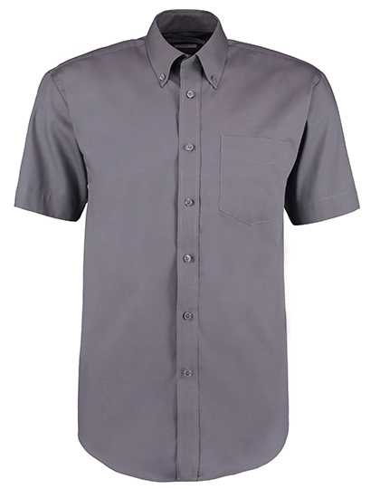 Men´s Classic Fit Corporate Oxford Shirt Short Sleeve zum Besticken und Bedrucken in der Farbe Charcoal mit Ihren Logo, Schriftzug oder Motiv.