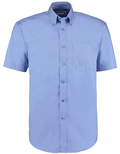 Men´s Classic Fit Corporate Oxford Shirt Short Sleeve zum Besticken und Bedrucken in der Farbe Mid Blue mit Ihren Logo, Schriftzug oder Motiv.