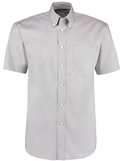 Men´s Classic Fit Corporate Oxford Shirt Short Sleeve zum Besticken und Bedrucken in der Farbe Silver Grey (Solid) mit Ihren Logo, Schriftzug oder Motiv.