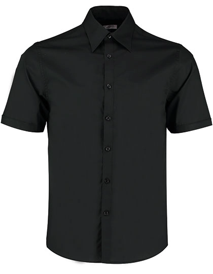 Men´s Tailored Fit Bar Shirt Short Sleeve zum Besticken und Bedrucken in der Farbe Black mit Ihren Logo, Schriftzug oder Motiv.