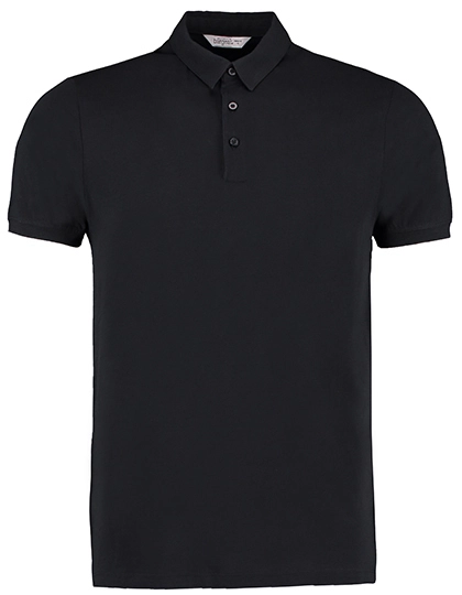 Fashion Fit Bar Polo Shirt zum Besticken und Bedrucken in der Farbe Black mit Ihren Logo, Schriftzug oder Motiv.
