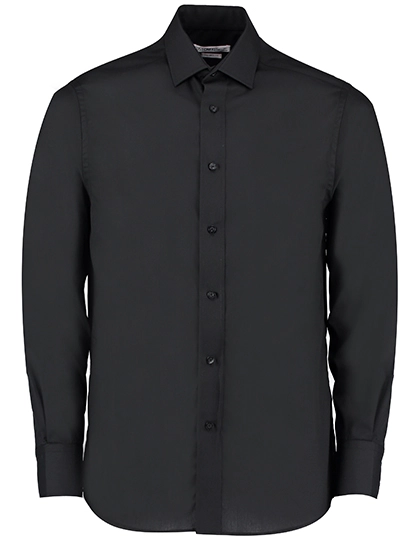 Business Tailored Fit Poplin Shirt zum Besticken und Bedrucken in der Farbe Black mit Ihren Logo, Schriftzug oder Motiv.