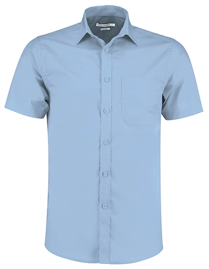 Men´s Tailored Fit Poplin Shirt Short Sleeve zum Besticken und Bedrucken in der Farbe Light Blue mit Ihren Logo, Schriftzug oder Motiv.