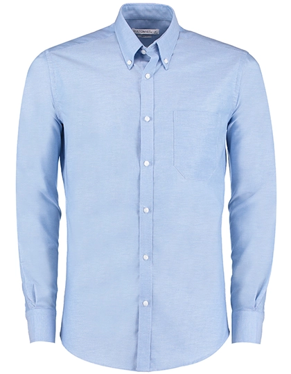 Slim Fit Workwear Oxford Shirt Long Sleeve zum Besticken und Bedrucken in der Farbe Light Blue mit Ihren Logo, Schriftzug oder Motiv.