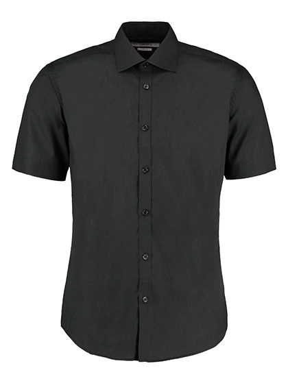 Men´s Slim Fit Business Shirt Short Sleeve zum Besticken und Bedrucken in der Farbe Black mit Ihren Logo, Schriftzug oder Motiv.