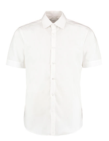 Men´s Slim Fit Business Shirt Short Sleeve zum Besticken und Bedrucken in der Farbe White mit Ihren Logo, Schriftzug oder Motiv.