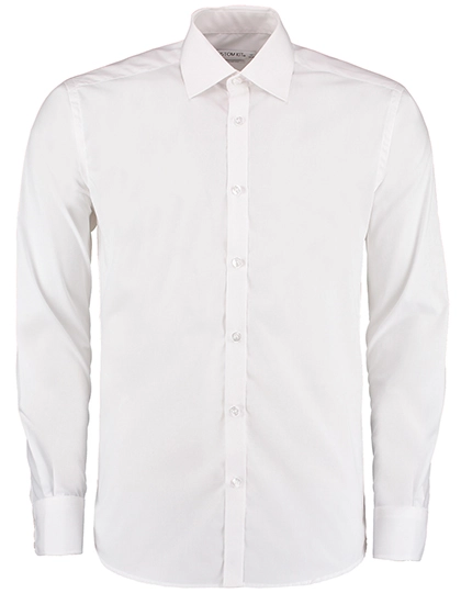 Men´s Slim Fit Business Shirt Long Sleeve zum Besticken und Bedrucken in der Farbe White mit Ihren Logo, Schriftzug oder Motiv.