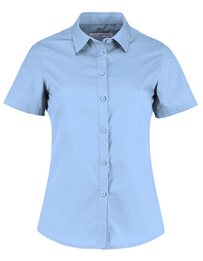 Women´s Tailored Fit Poplin Shirt Short Sleeve zum Besticken und Bedrucken in der Farbe Light Blue mit Ihren Logo, Schriftzug oder Motiv.
