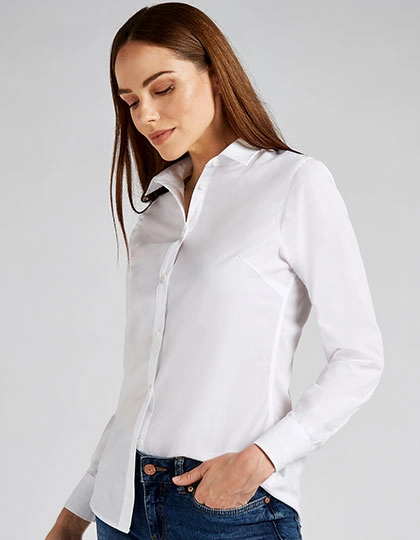 Women´s Tailored Fit Poplin Shirt Long Sleeve zum Besticken und Bedrucken mit Ihren Logo, Schriftzug oder Motiv.