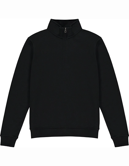 Regular Fit 1/4 Zip Sweatshirt zum Besticken und Bedrucken in der Farbe Black mit Ihren Logo, Schriftzug oder Motiv.