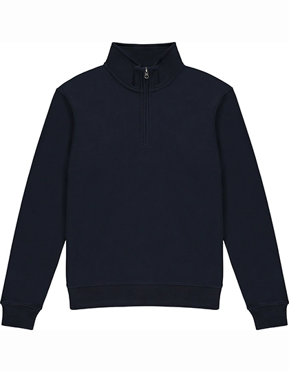 Regular Fit 1/4 Zip Sweatshirt zum Besticken und Bedrucken in der Farbe Navy mit Ihren Logo, Schriftzug oder Motiv.
