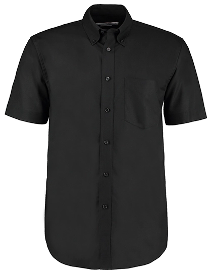 Men´s Classic Fit Workwear Oxford Shirt Short Sleeve zum Besticken und Bedrucken in der Farbe Black mit Ihren Logo, Schriftzug oder Motiv.